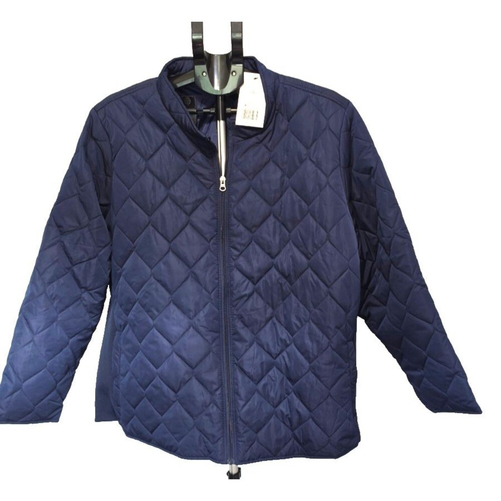 Kim Rogers NEW NWT Navy Blue Quilted Jacket Fall Plus Size 3X Rib